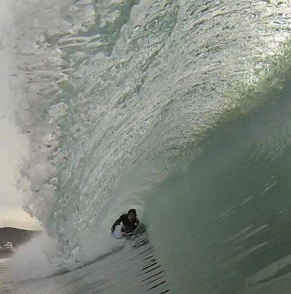 Cody inside a barrel