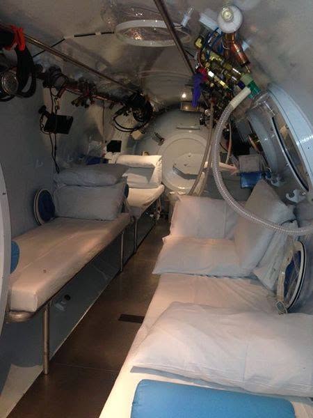 Interior of the hyperbaric chamber