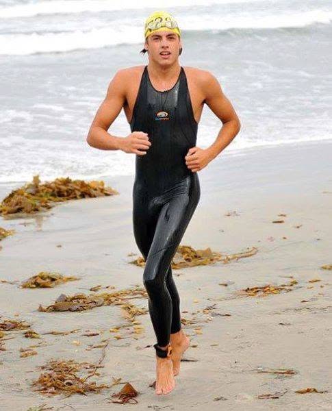 Open-water training run on the beach