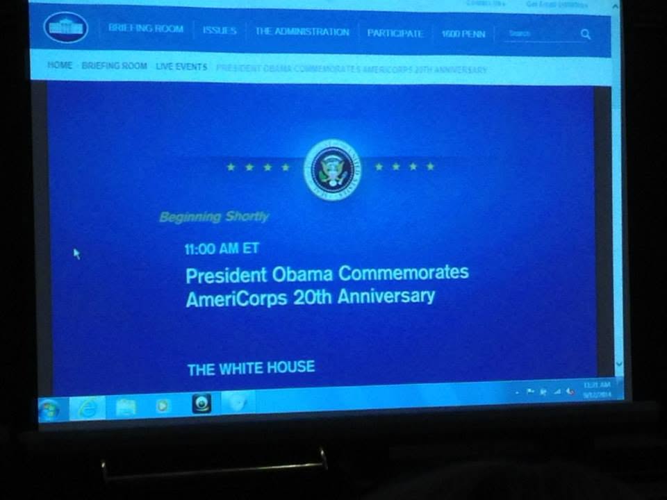 Watching President Obama commemorate AmeriCorps' 20th anniversary
