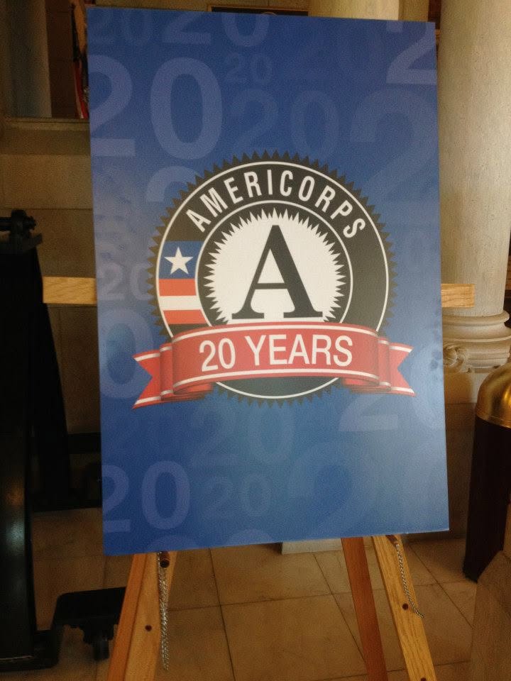 AmeriCorps 20th anniversary signage