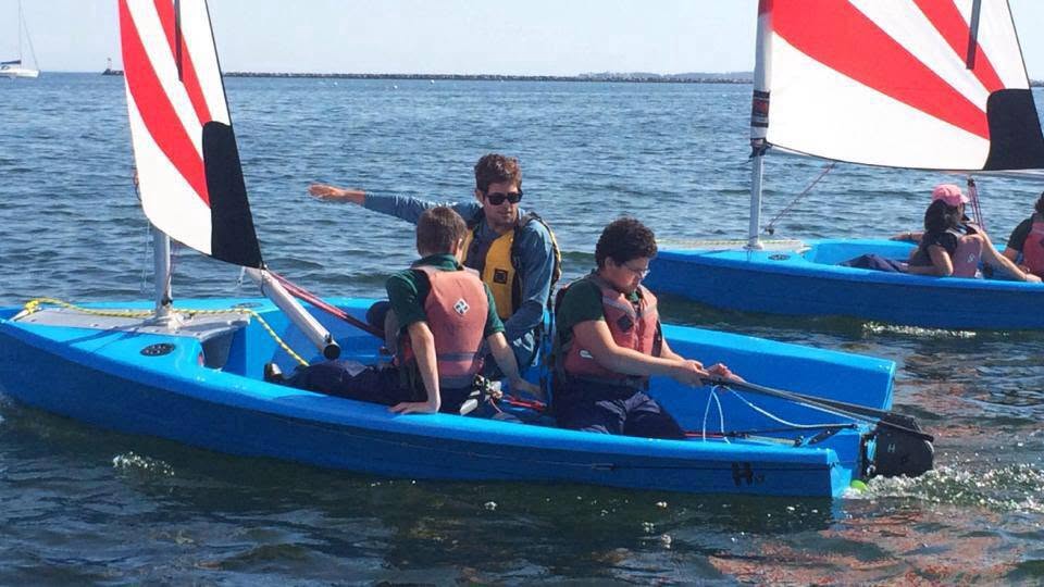 Sailing instruction aboard the training dinghies