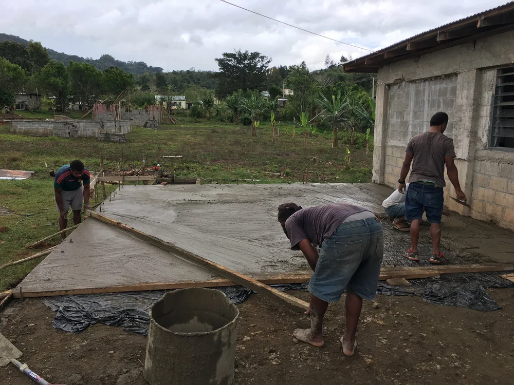 Finishing a poured concrete slab