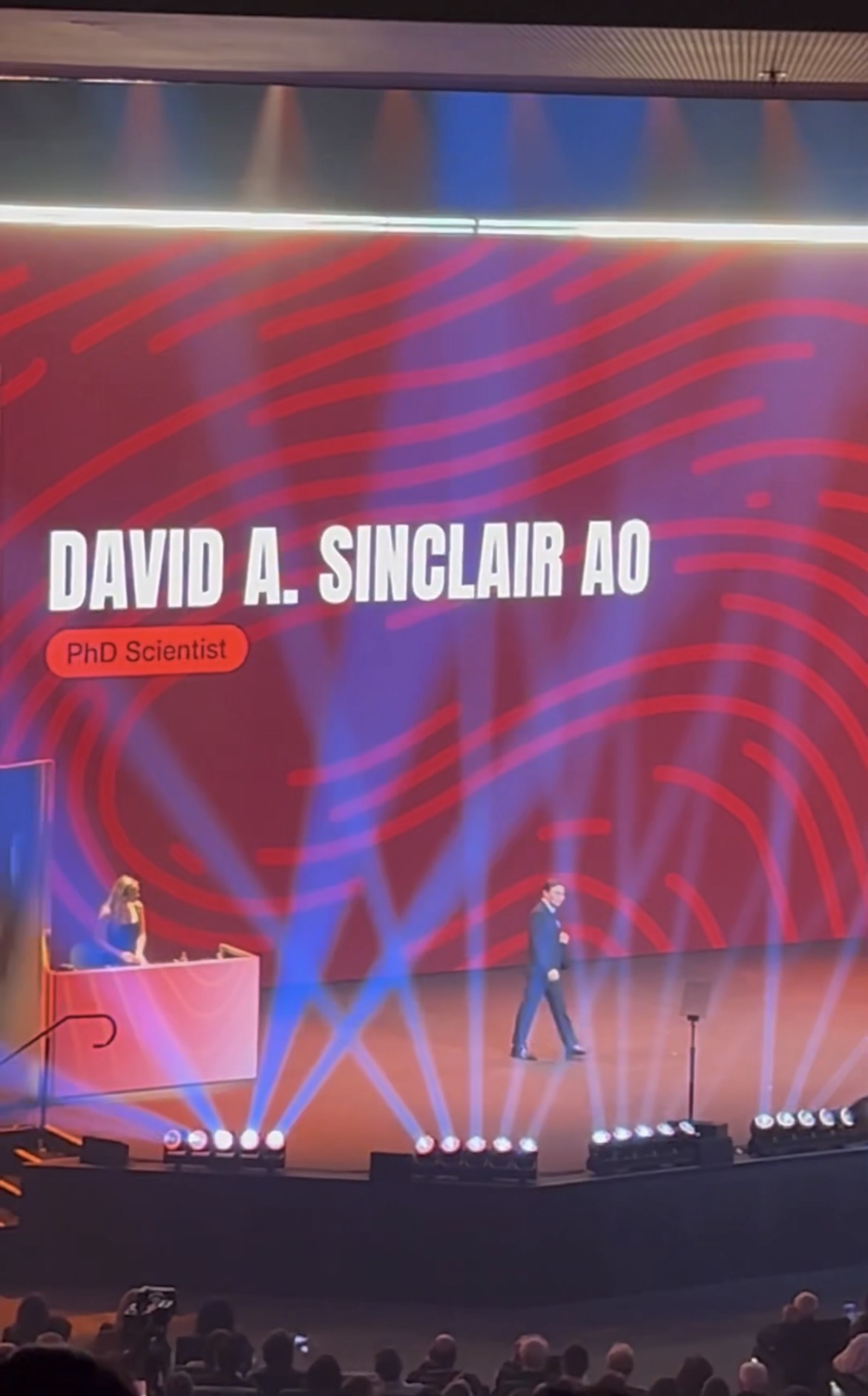 David A. Sinclair AO taking the stage at a YPO event