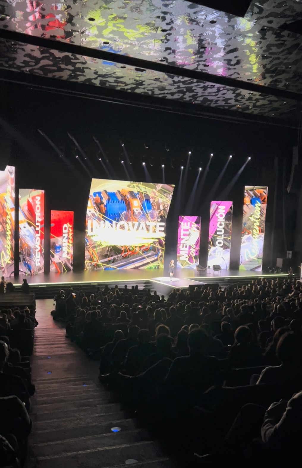 Speaker on the Innovate stage at a YPO event